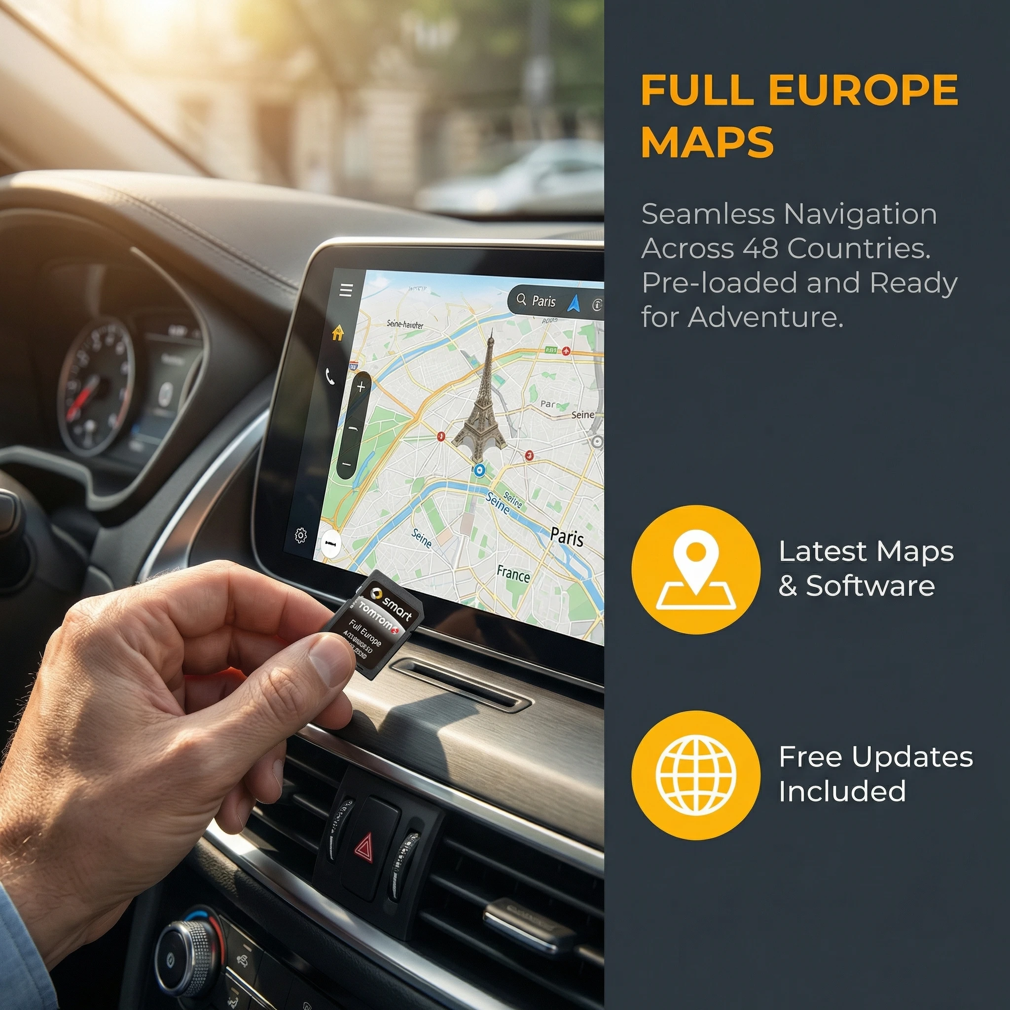 16GB SMART 453 SAT NAV MAP UPDATE /2025 UPDATE SD CARD EUROPE