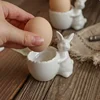 Rabbit Shaped Ceramic Egg Tray, Kitchen Refrigerator Storage Egg Tray, Creative Household Egg Storage Box, Household Items 4