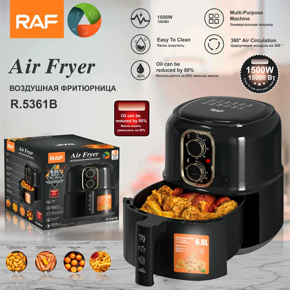 

Air Fryer Large Capacity 6l Multifunctional Home Electric Fryer Visual Smart Touch Screen Oil Free Fully Automatic Multifunction