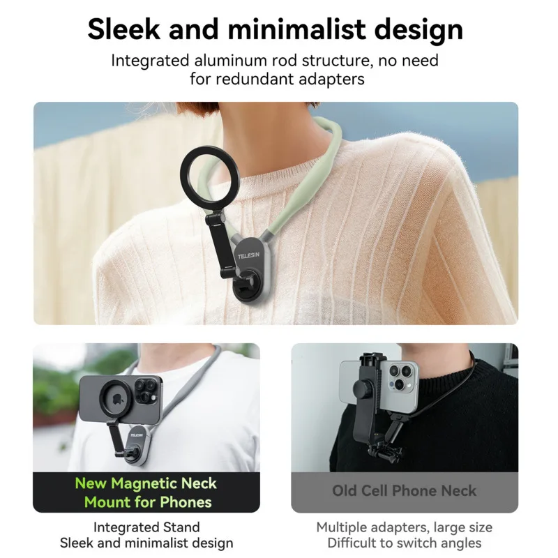 Silicone Magnetic Neck Mount Quick Release Hold for Iphone 15 14 13 12 11 10 SAMSUNG HUAWEI XIAOMI Phone Accessories
