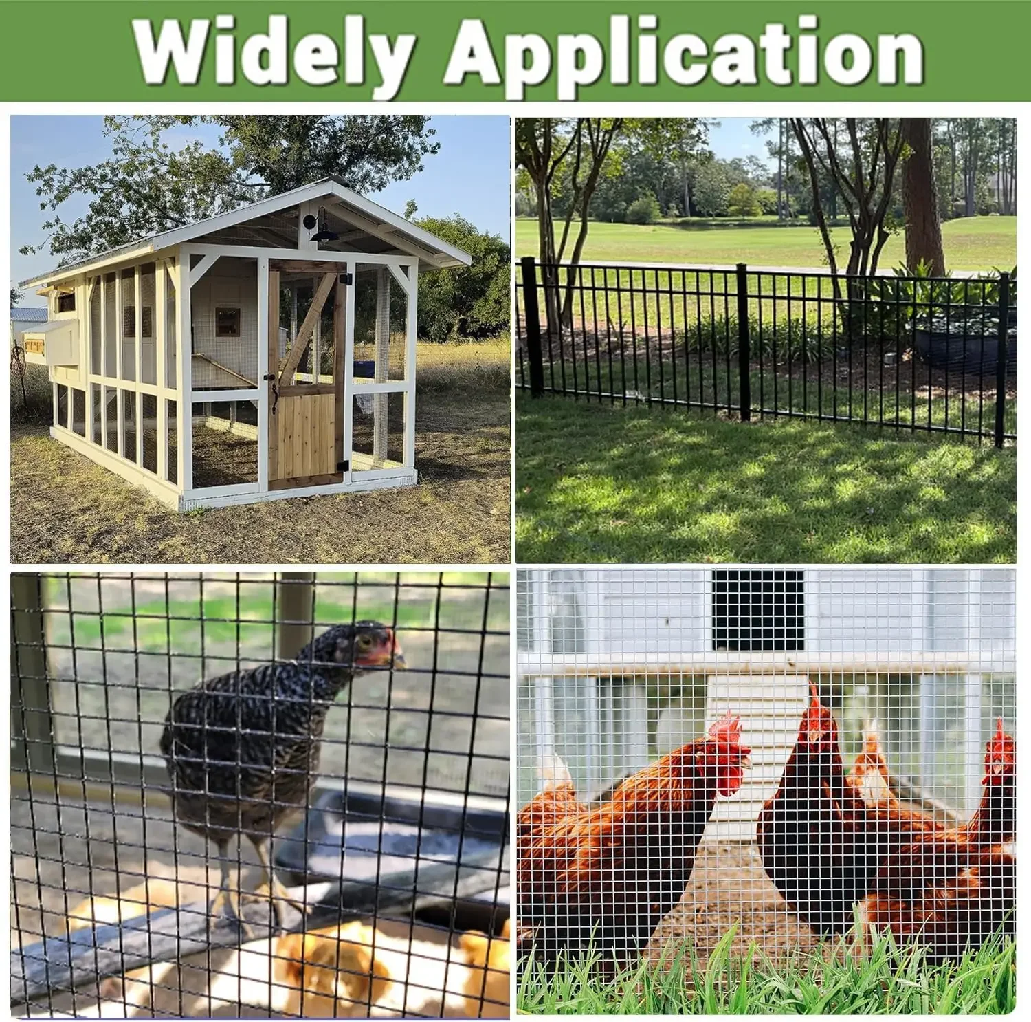Black Hardware Cloth 1/2 Inch 48 in x 100 ft 19 Gauge PVC Coating Wire Mesh Rolls Vinyl Coated Welded Chicken Wire Fencing 3