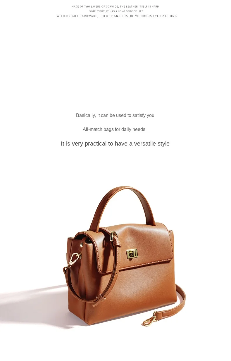 Damen Ledertasche Mit Drehverschluss Aus Weichem Rindsleder_voghion.com
