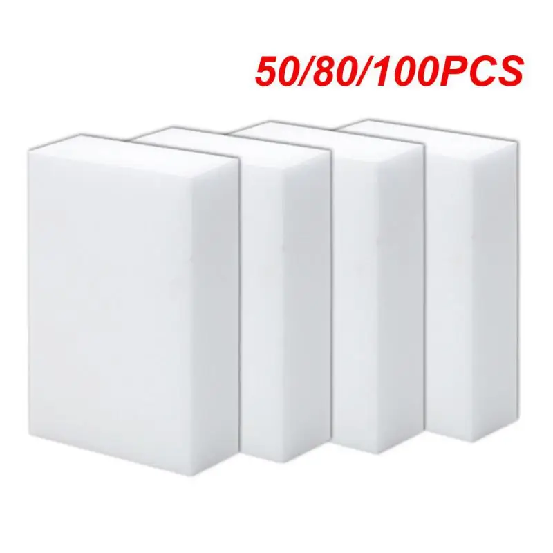 

Многофункциональная меламиновая губка для мытья посуды, эффективная Бытовая Губка для мытья посуды, высокая плотность, 50/80/100 шт.