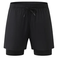 Running Shorts Men 2 In 1 Double Deck Quick Dry Gym Training Jogging Workout Sports Short Pants Breathable Stretch Casual Bottom 1