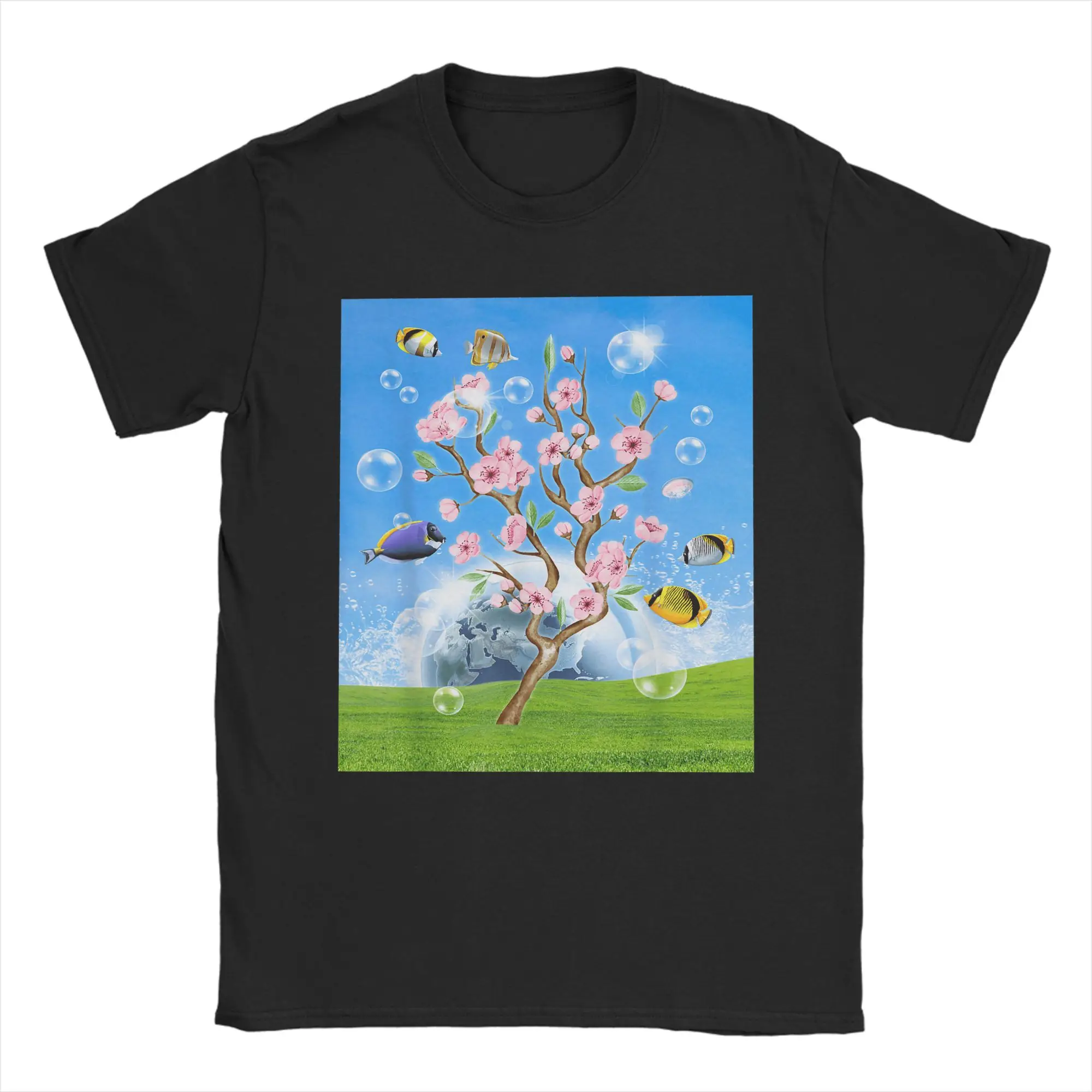 Frutiger Aero Men's Fashion Collection: Comfy & Stylish 100% Cotton Crew Neck Short Sleeve T-Shirt