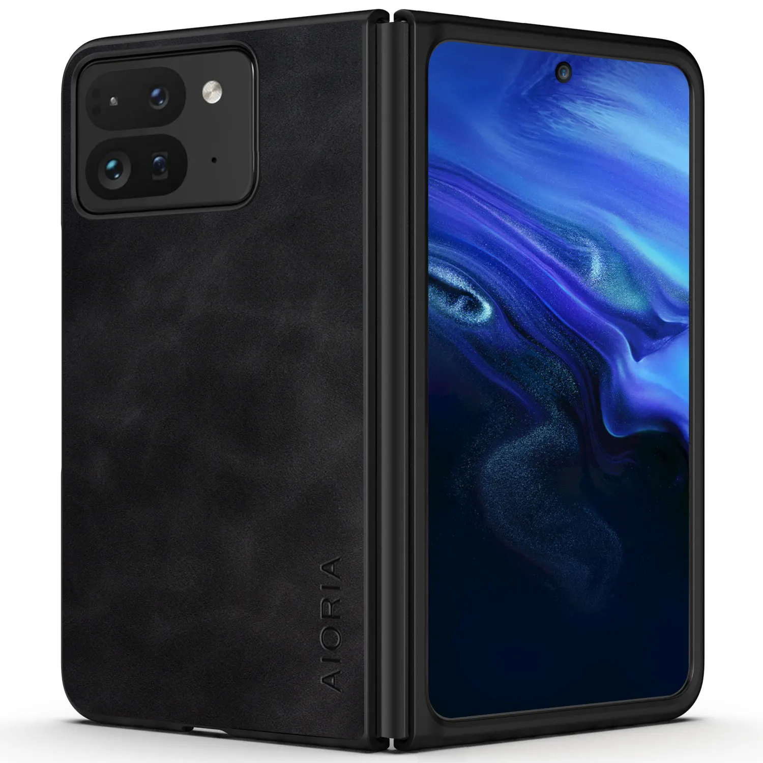 Silky Feel Lightweight Durable PU Leather Phone Case Cover – Black