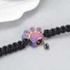 Pet Paw Cremation Urn Bracelet Small Crystal Paws Urns For Dog/Cat Ashes Memorial Jewelry Stainless Steel Adjustable Bangle 4