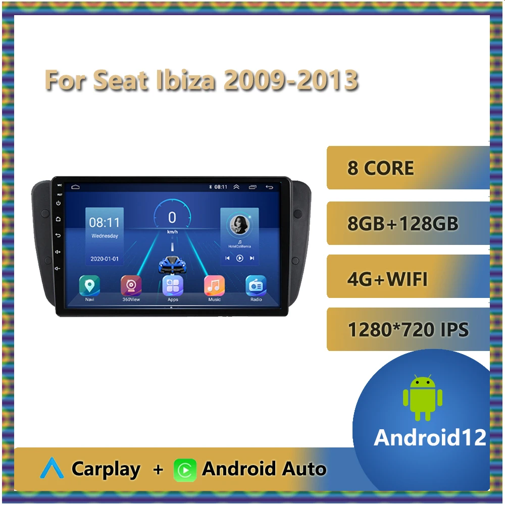 

Android 12 For Seat Ibiza 2009 - 2013 Car Radio Multimedia Video Player Navigation GPS 4G WIFI QLED DSP 2Din Rear View Camera BT