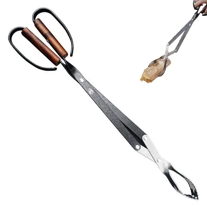 Fire Tongs For Fire Pit 20Inch Log Claw Tongs For Pit And Fireplace Campfires Firewood Stove Camping Barbecue Supplies