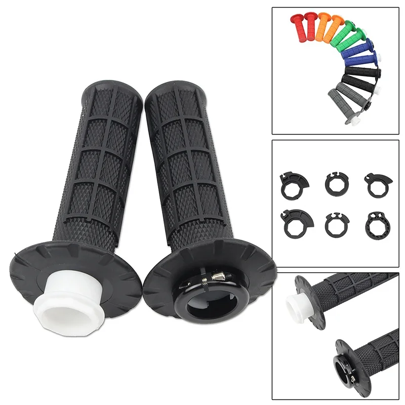 Universal 22mm Motorcycle Handle Grips - Anti-Slip Rubber Hand Grips With Throttle Sleeve for Off-Road Dirt Bike