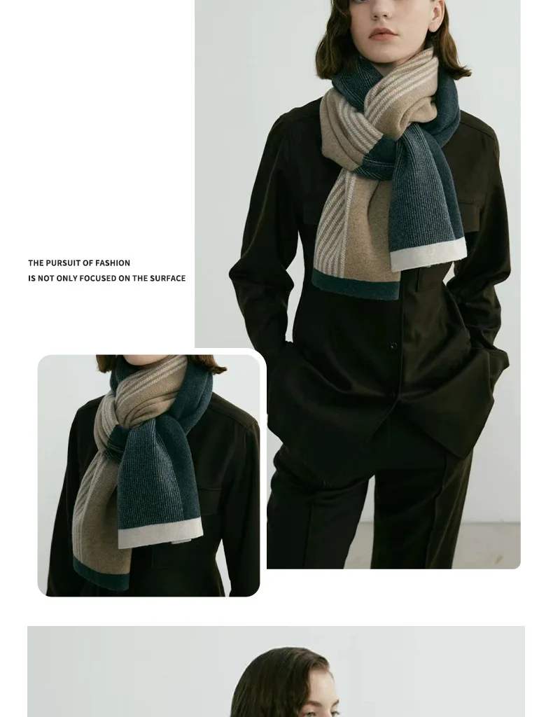 Knitted Scarf Vintage Style Warm Winter Accessory For Unisex_voghion.com