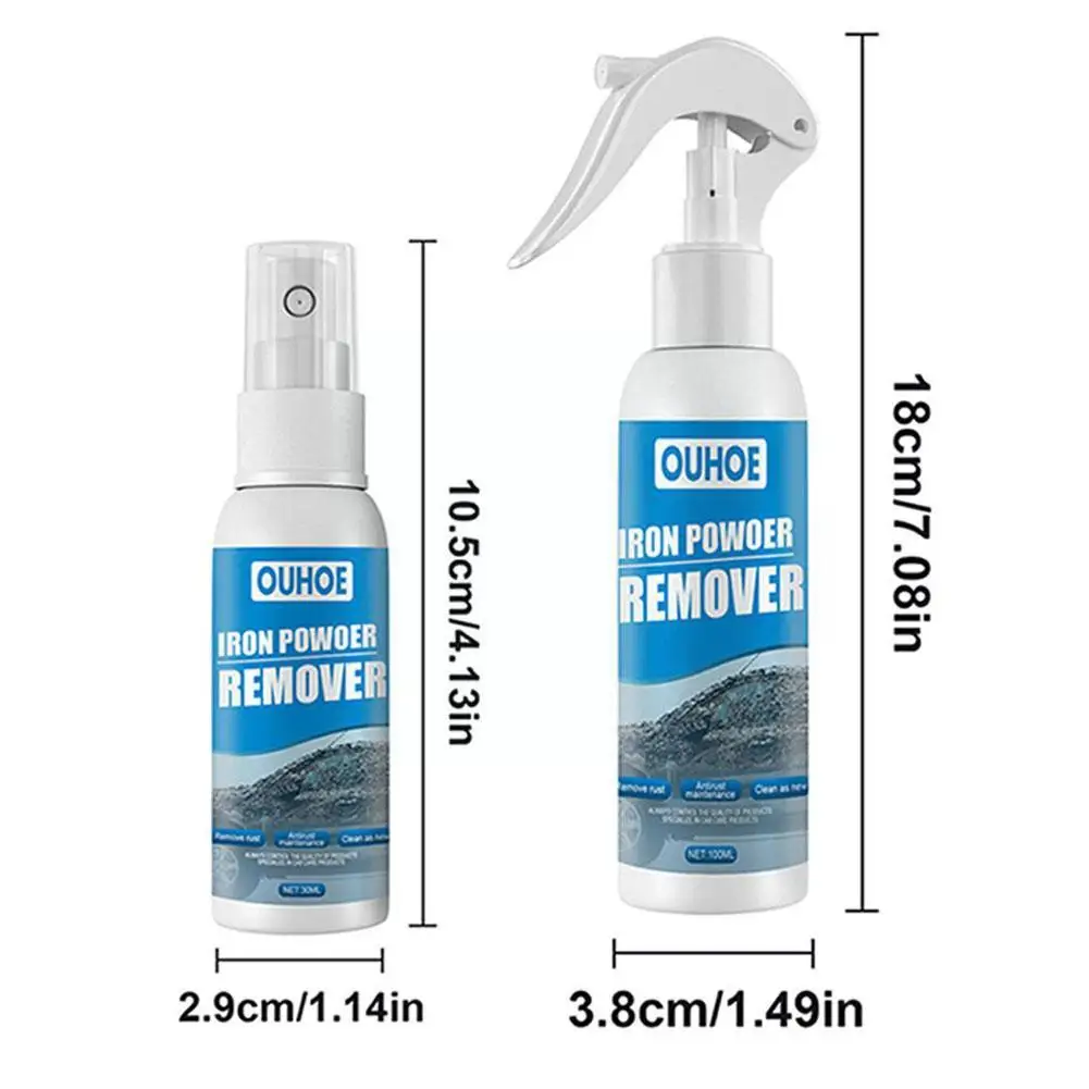 Rust Remover Spray 100ml With Towel Metal Cleaner Iron Powder Car Remover Maintenance