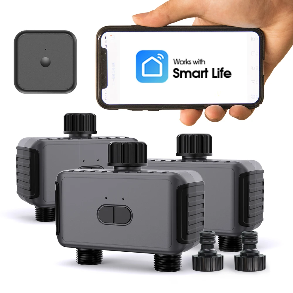 Wifi Bluetooth Compatibile 2 Uscite Timer Per Irrigazione Da Giardino Rubinetto Programmabile Wireless Tubo Flessibile Sprinkler Controller Per Irriga
