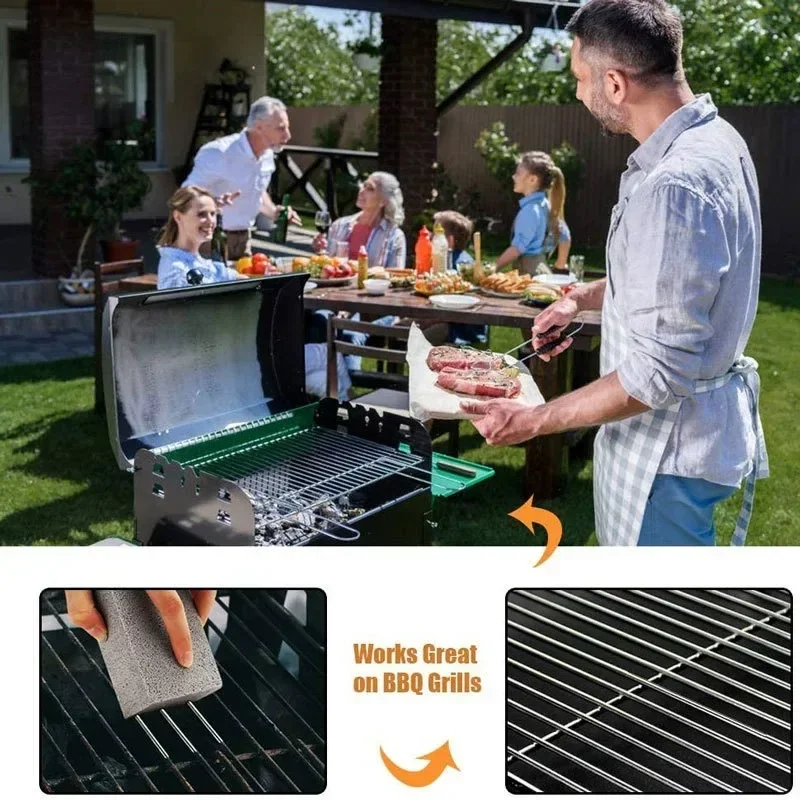 1pc BBQ Grill Cleaning Brush Brick Block Barbecue Cleaning Stone Pumice Brick For Barbecue Rack Outdoor Kitchen BBQ Tools
