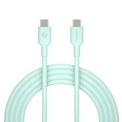 Skin - friendly Silicone Fast Charging USB Type C Cable with Flow Data Cord - 0.3m(1ft) (Green C to C)