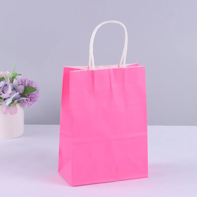 thumbnail image 1 of 10 bolsas de regalo de papel Kraft con asas para compras, manualidades, bolsas marrones y blancas, bolsas de bricolaje, suministros para fiestas y Navidad, 1 of 5