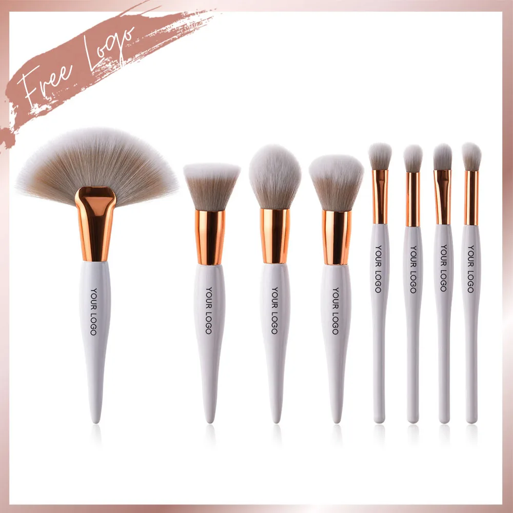 

Makeup Tools Brush 8 Pcs White Fan Powder Makeup Brush Set Private Label 8Pcs Unicorn Professional Makeup Brushes Dropshipping
