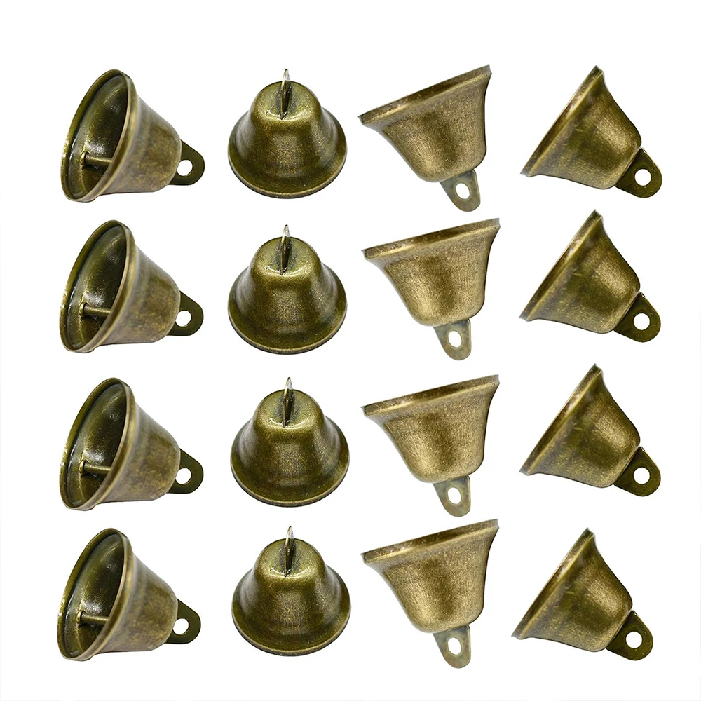 16Pcs Vintage Bronze Jingle Bells Christmas Decoration Dog Doorbell Potty Training Housebreaking Making Wind Chimes