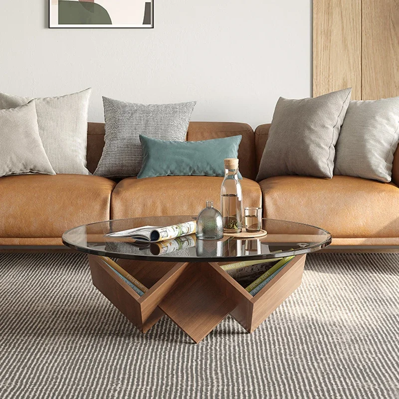 Glass Decor Coffee Tables Side Low Lateral Transparent Modern Coffee Tables Industrial Unique Table Basse Furniture Living Room
