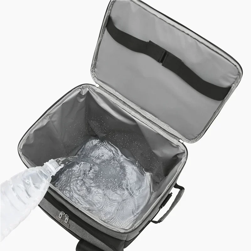 Borsa Frigo Portatile 43 Litri Con Ruote, Doppia Cerniera, In Tessuto Oxford, Per Campeggio E Picnic