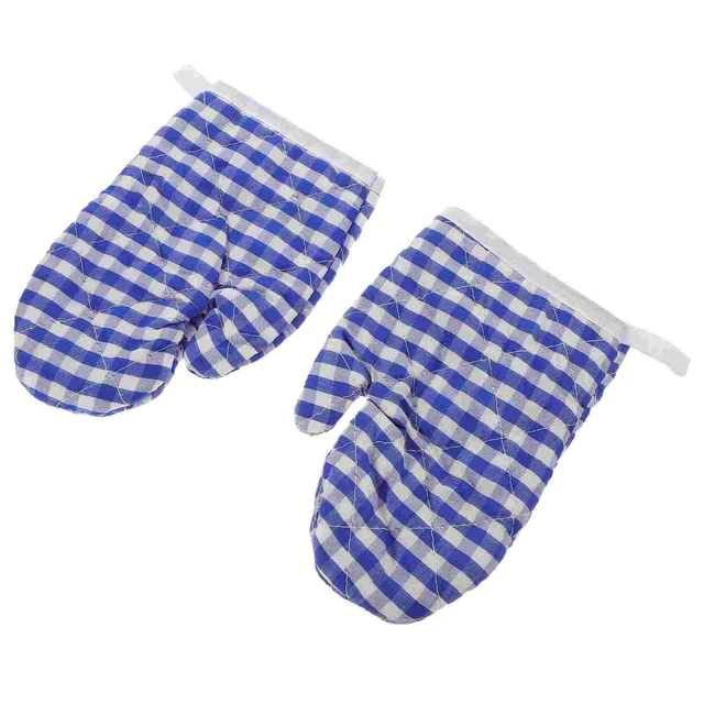 Kids Oven Mitts Heat Resistant: 2pcs Polyester Anti Scald Gloves Microwav