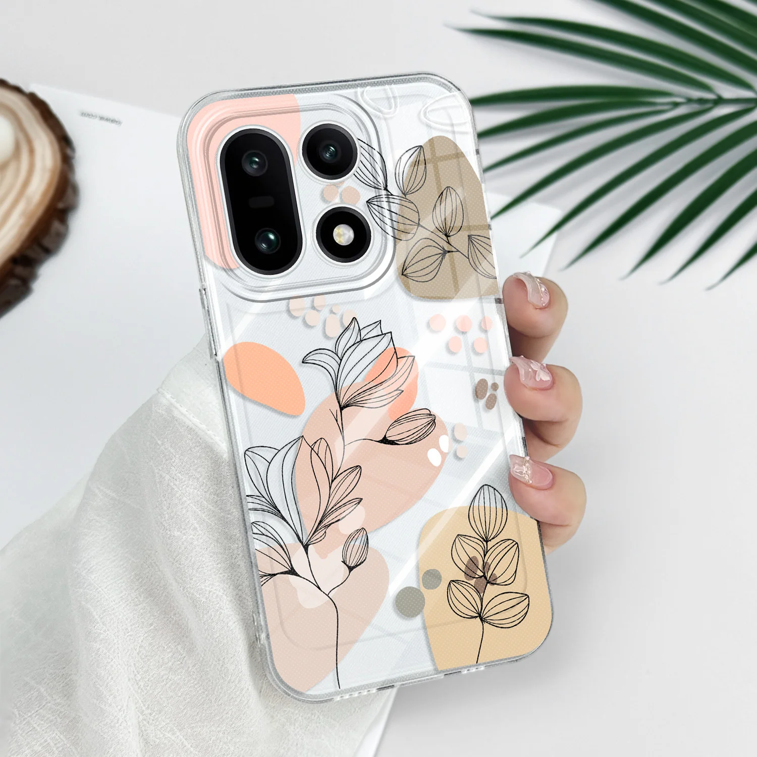 Elegant Transparent Floral Soft TPU Phone Case