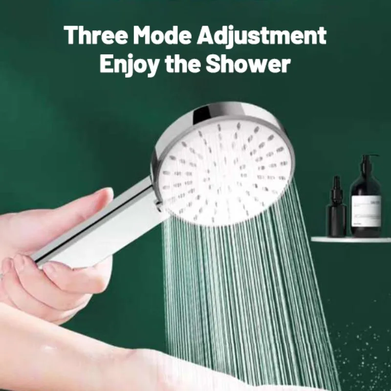 Rainfall Hand High Pressure Shower Head Holder Silicone Water Outlet Circular Shower Head Advanced Rain Drenching Mode Bathroom