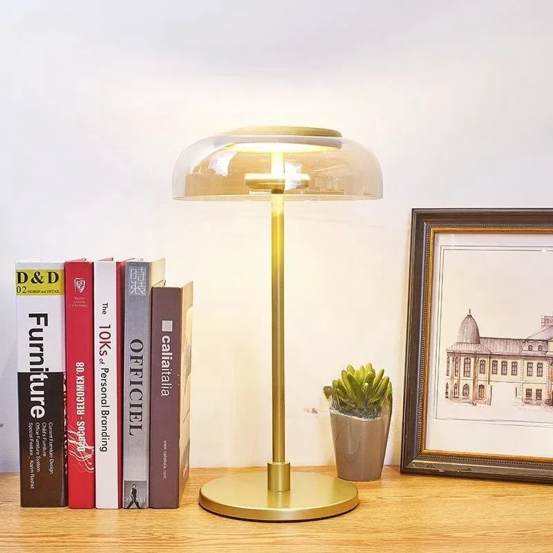 Designer Glass Led Table Lamp Bedroom Bedside Study Reading Desk Light PostModern Living Room Home Interior Decoration Lighting 2