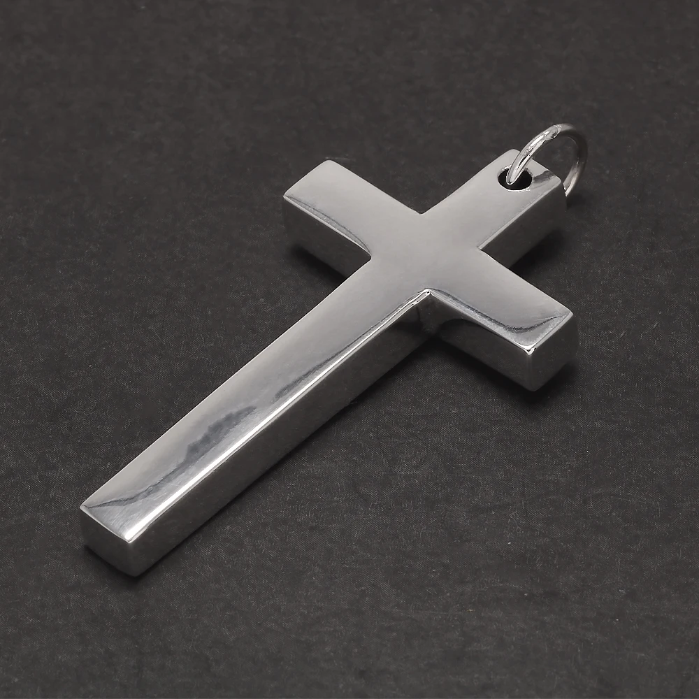 Pendant Necklace Silver Necklace Silver Pendant Silver Necklace Charms Solid 925 Silver Cross Pendant for Men Women Minimalist High Polished Fashion Classic Jesus Christian Prayer Jewelry