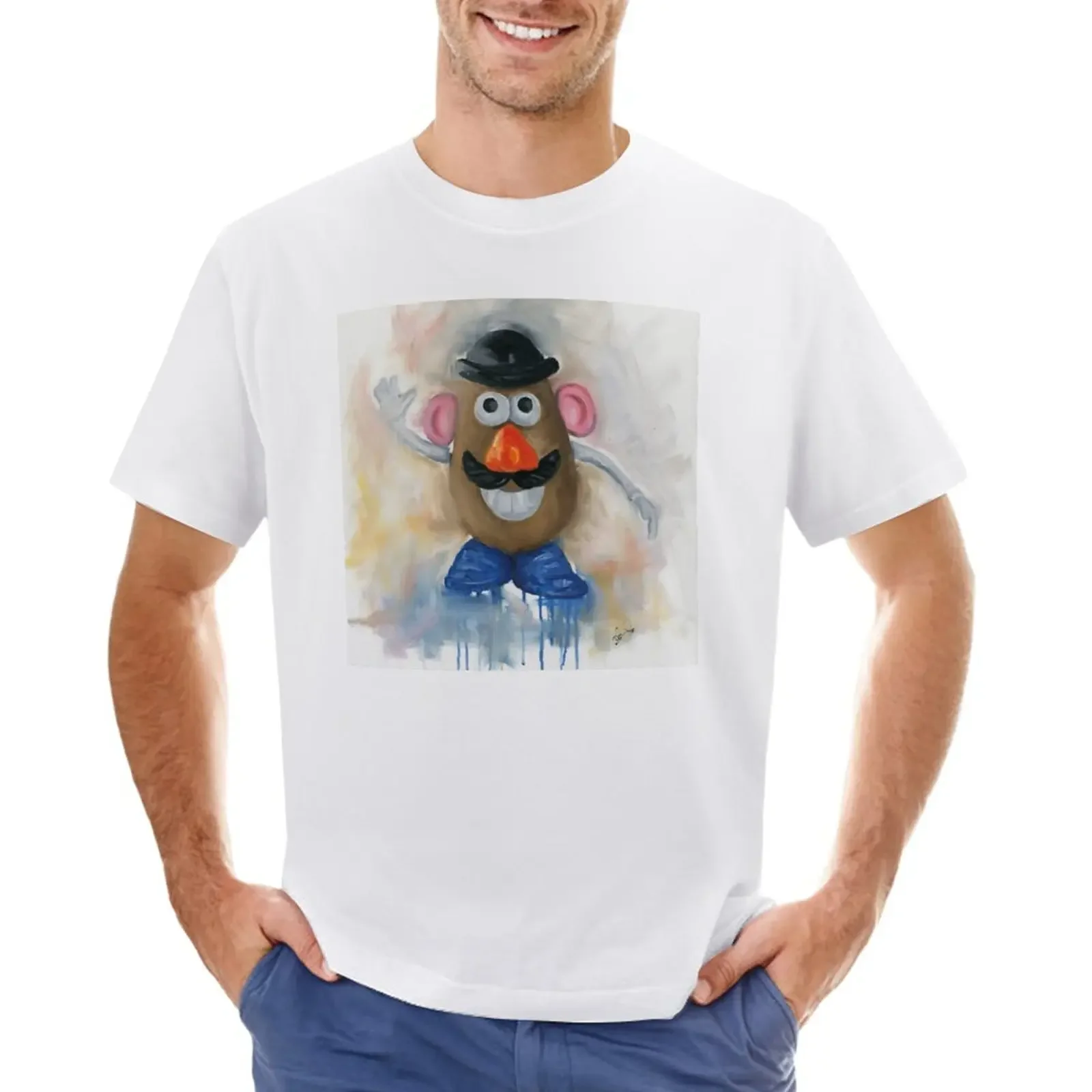 Mr Potato Head - Vintage Nostalgia T-Shirt Animal Prinfor Boys Kawaii Clothes Blacks Cute Clothes T-Shirt For Men Cotton