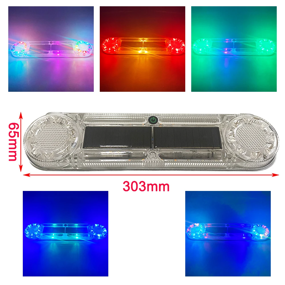 Solar LED Truck Trailer Flashing Tail Light Waterproof Aumatic Sensor Fog Lamp Sidelights Anti-collision Strobe Parking Warning
