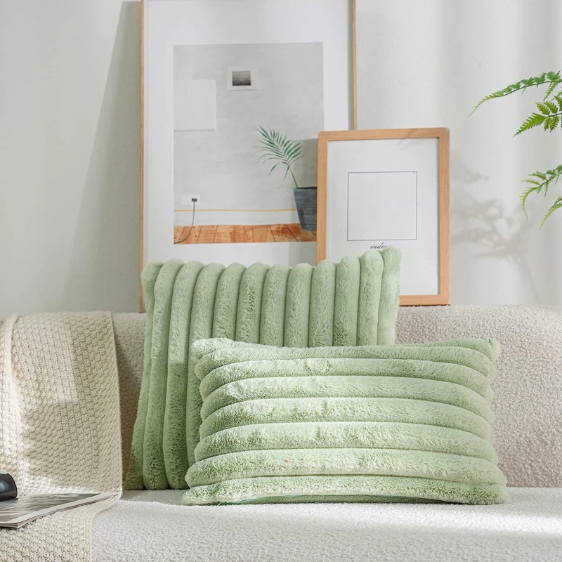 Retro Fluffy Pillow Cover 6