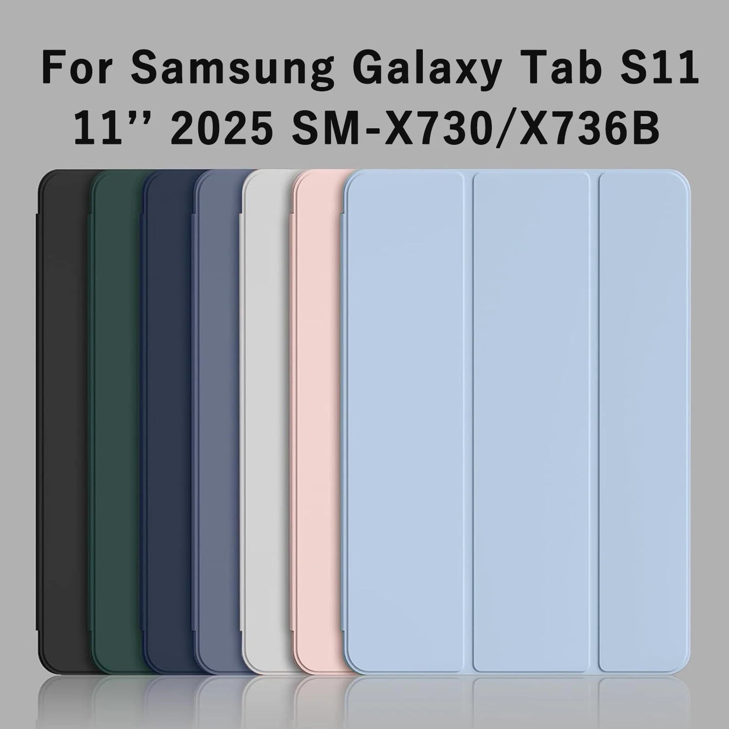 Funda con tapa triple para Samsung Galaxy Tab S11 5G 2025 11'' SM-X730 SM-X736B, cubierta protectora con soporte magnético y función de activación/desactivación automática