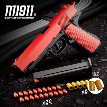 Colt M1911 Shell-Ejecting Airsoft Pistol with Manual Cocking Safe Soft Bullets for Outdoor Shooting Game Toy Gun for Kids Adults 1