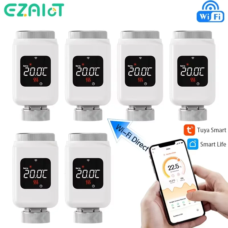 Tuya สมาร์ท WiFi วาล์วหม้อน้ําอุณหภูมิ TRV โปรแกรม APP รีโมทคอนโทรลอุณหภูมิเครื่องทําความร้อน Alexa Google Home 1