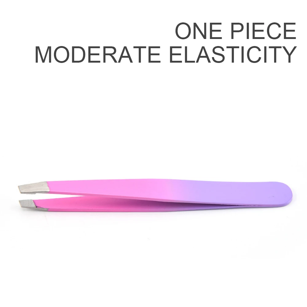 1Pcs Eyebrow Tweezers Stainless Steel Point Slant Flat Tip Removal Makeup Professional Hair Removal Eyebrow Pliers Clip 4