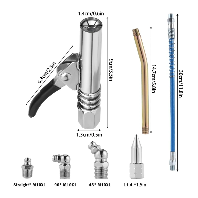 Grease Guns Coupler 10000PSI Working Pressure Quick Release Coupler with Easy to Lock Handle for 1/8" NPT Grease Guns