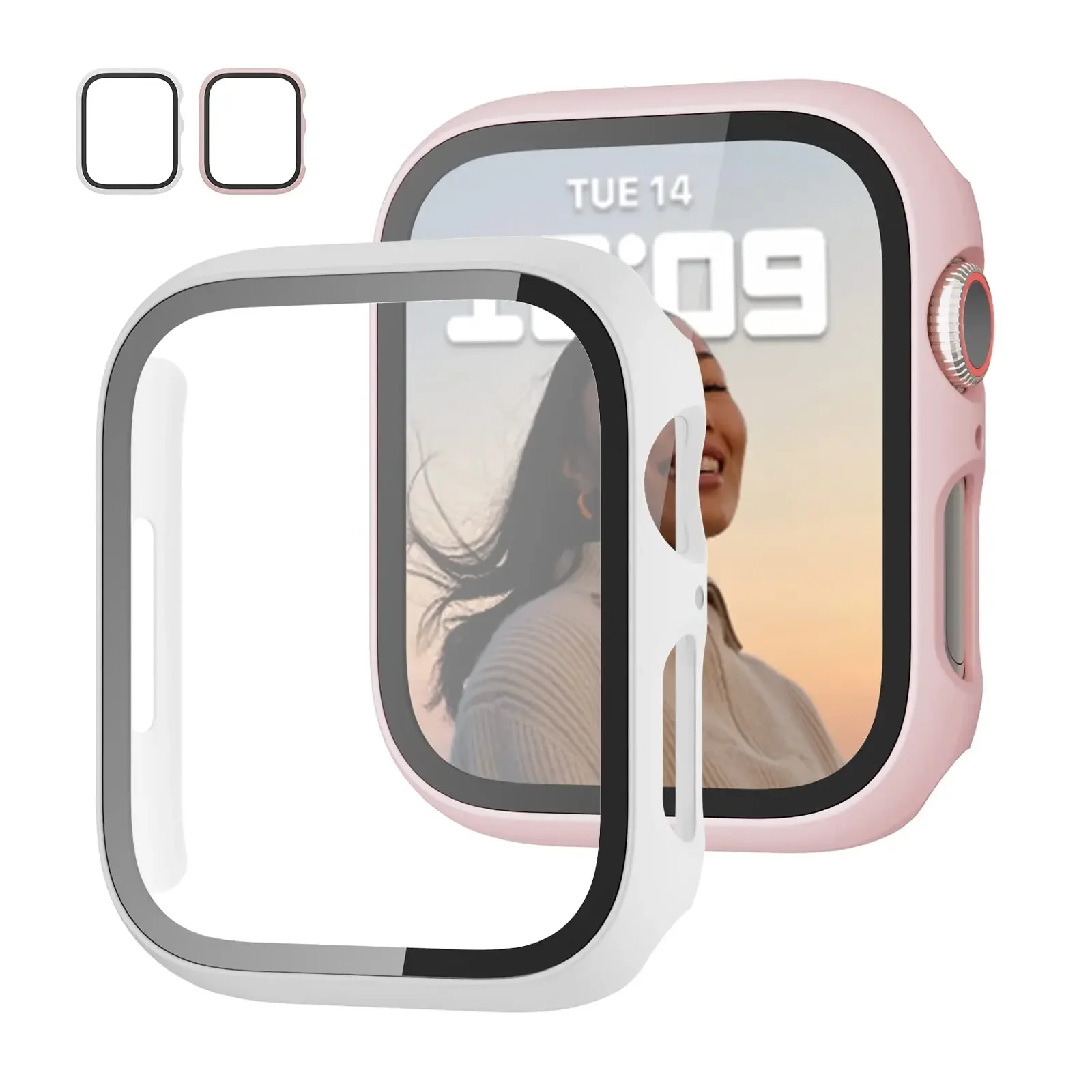 Tempered glass+Case for Apple Watch Series 8 7 44mm 45mm 41mm 40mm 42 iwatch 6 SE 5 4 3 Screen Protector Apple watch Accessories - Image 4