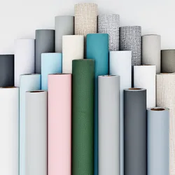 PVC Macaron Solid Vinyl Self-Adhesive Wallpaper for Walls In Rolls Livingroom Decoration Waterproof Wallpaper for Bedroom Walls