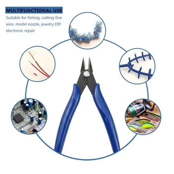 Carbon Steel Diagonal Pliers Wire Cutter, Precision Side Nippers for Electronics Soft Copper Jewelry Repair DIY Hobby Hand Tool 1