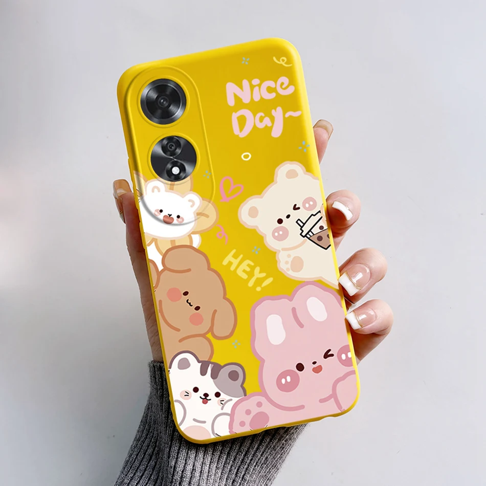 Cute Bear and Frog Cartoon Painted Shockproof Soft Silicone Back Cover Case