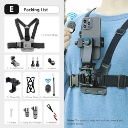 Universal Chest Strap with Phone Clip for Action Cameras and Smartphones