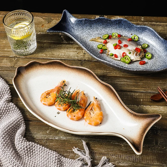 Japanese Creative Fish-shaped Plate Large Steamed Fish Tray