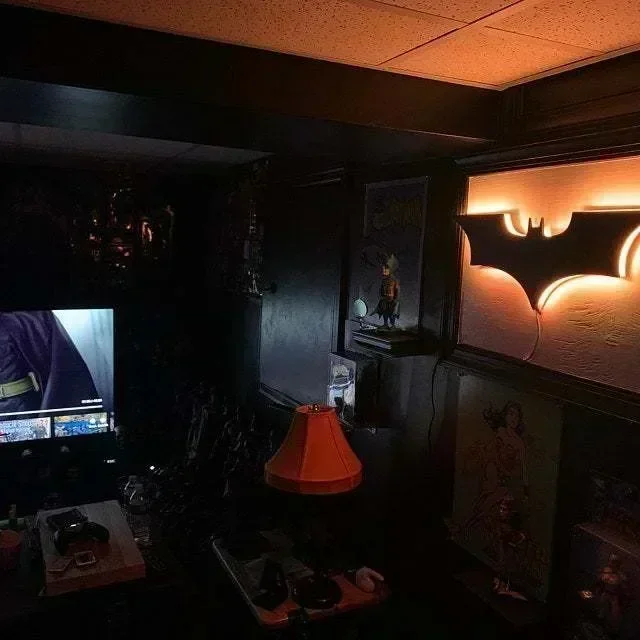 Batmanes Night Light Cool Remote Control Multi Color 3D Creative Bat Atmosphere Home Decoration Bedroom Wall Hanging Lamp 4