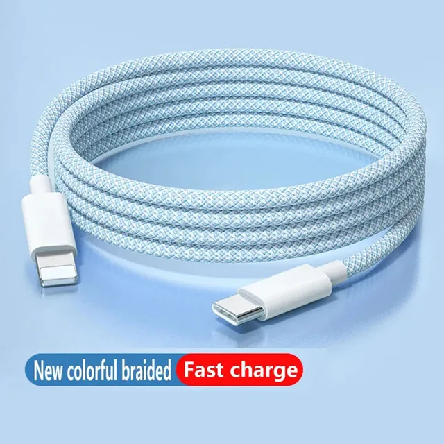 Cable PD 20W USB C para iPhone 14 13 12 11 Pro Max Xs 8 Plus iPad Cable 3A Cable de carga rápida Cable de datos tipo C para iPhone 3