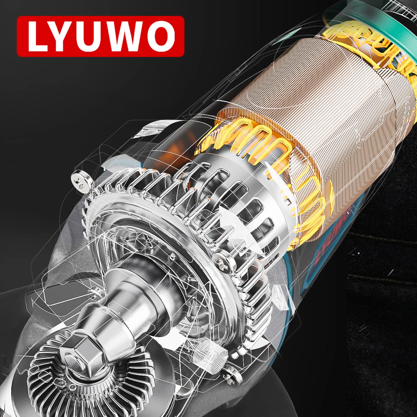 20V Cordless Electric Brushless Angle Grinder  Lithium-Ion Grinding Machine Electric Grinder Polishing Cutting Power Tools 5