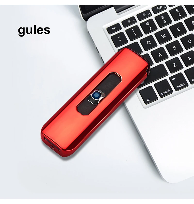 Description Picture 6 of itemUSB Push-up Button Double-sided Point Charging Lighter Electronic Windproof Cigarette Lighter Gift Box Smoking Accessories