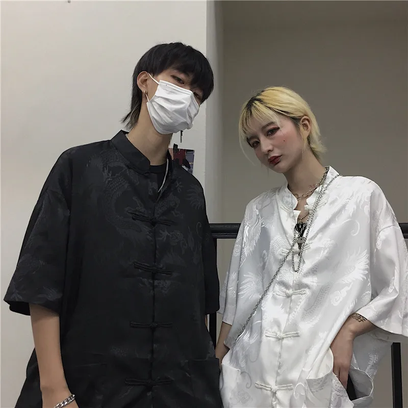 Men Chinese Style Shirt New Chinese Style Men's Shirt Chinese Tunic Suit Modern Hanfu Traditional Oriental Wu Tang Tai Chi Clothes Tang Suits Summer