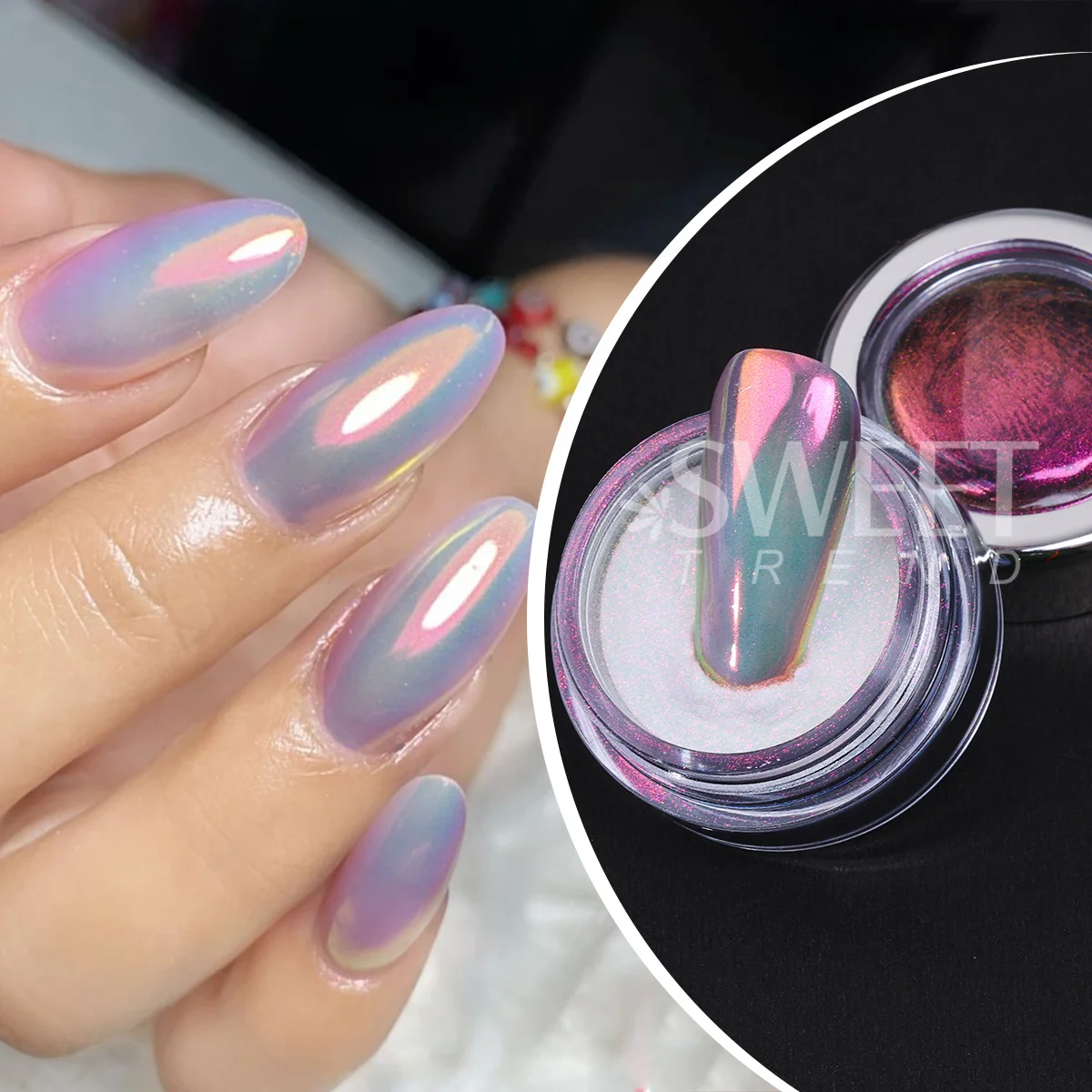 1PC Mermaid Unicorn Chrome Nail Glitter Powder Aurora Moonlight High Quality Chameleon Luxury Pigment Manicure DIY Decor Flash