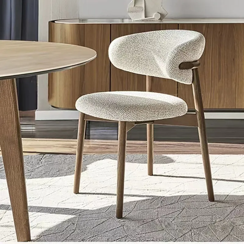

Nordic solid wood dining chair Modern minimalist luxury designer fabric chair Hotel armchair home dining room table and chair